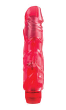 Juicy Jewels Ruby Dream red realistic vibrator made from phthalate-free jelly for thrilling sensations and easy cleanup