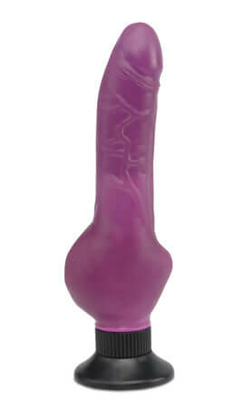 Waterproof Wall Bangers Purple Jelly Vibrator with powerful suction-cup base for wall-banging pleasure on any flat surface.