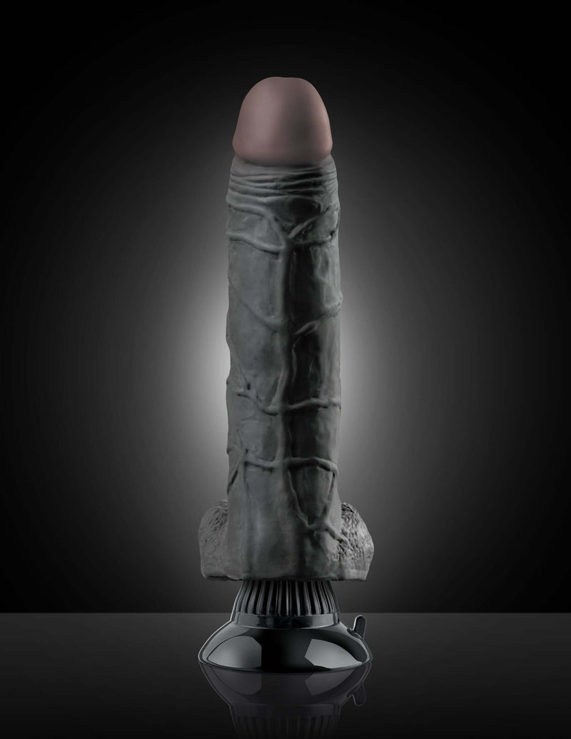 Real Feel Deluxe No. 7: Lifelike 9-inch Black Vibrator with Wallbanger Suction Cup