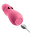 OMG Enjoy Rechargeable Wand Pink with silky smooth silicone head and flexible neck shown alongside its charging cable.