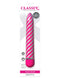 Pink Classix Sweet Swirl Vibrator with multi-speed dial in packaging by Pipedreams, featuring spiral metallic pattern and waterproof design.
