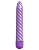 Classix Sweet Swirl Vibrator Purple with spiraling metallic finish and multi-speed dial for pleasure, waterproof and 8 inches sleek design.