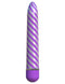 Classix Sweet Swirl Vibrator Purple with spiraling metallic finish and multi-speed dial for pleasure, waterproof and 8 inches sleek design.