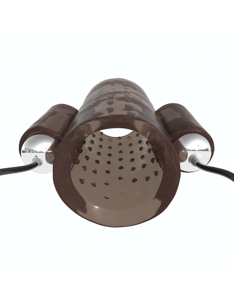 Classix Dual Vibrating Penis Sleeve Smoke with dual vibrating bullets and textured sleeve for maximum comfort and intense sensations.
