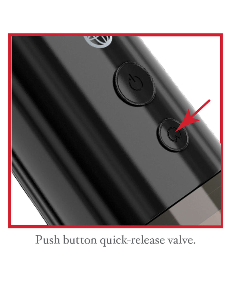 Close-up of Classix Auto Vac Power Pump with push button quick-release valve for easy control.