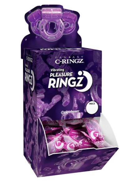 Vibrating Pleasure Ringz 36-Piece Point of Purchase Display by Pipedream Products for enhancing intimate moments