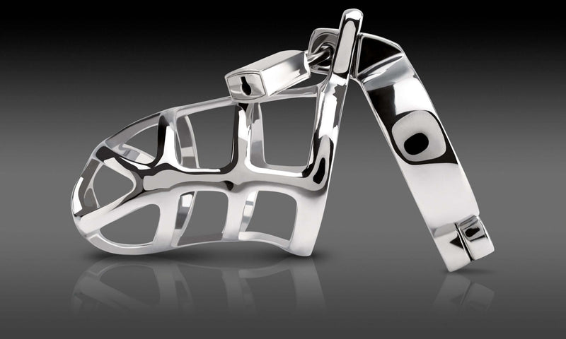 Metal Worx Cock Cage high-end metal cock cage - 5 inches long by 1.75 inches wide, sleek, hygienic, non-porous, easy to clean.