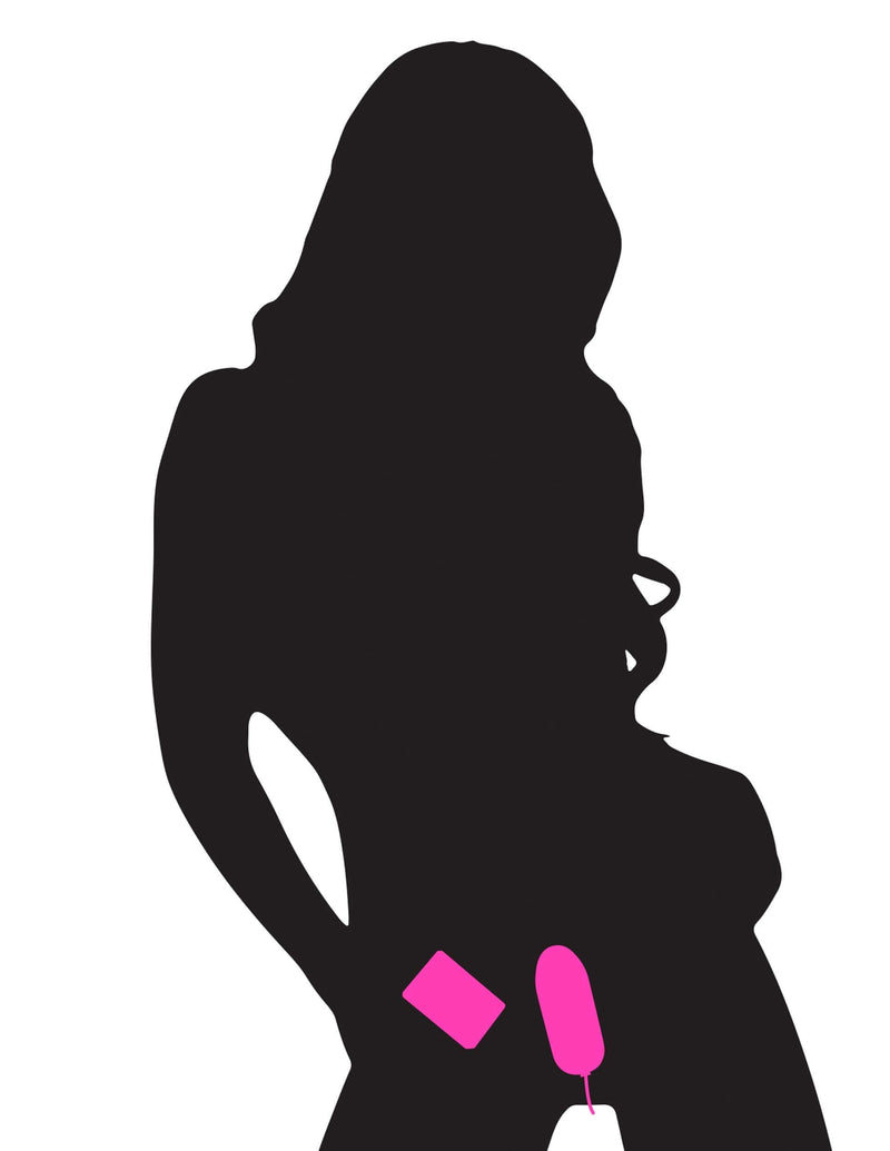 Silhouette holding Neon Luv Touch Remote Control Bullet Vibrator in hands