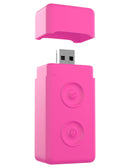 Pink Neon Luv Touch remote control for bullet vibrator from Pipedream Products with USB charging capability
