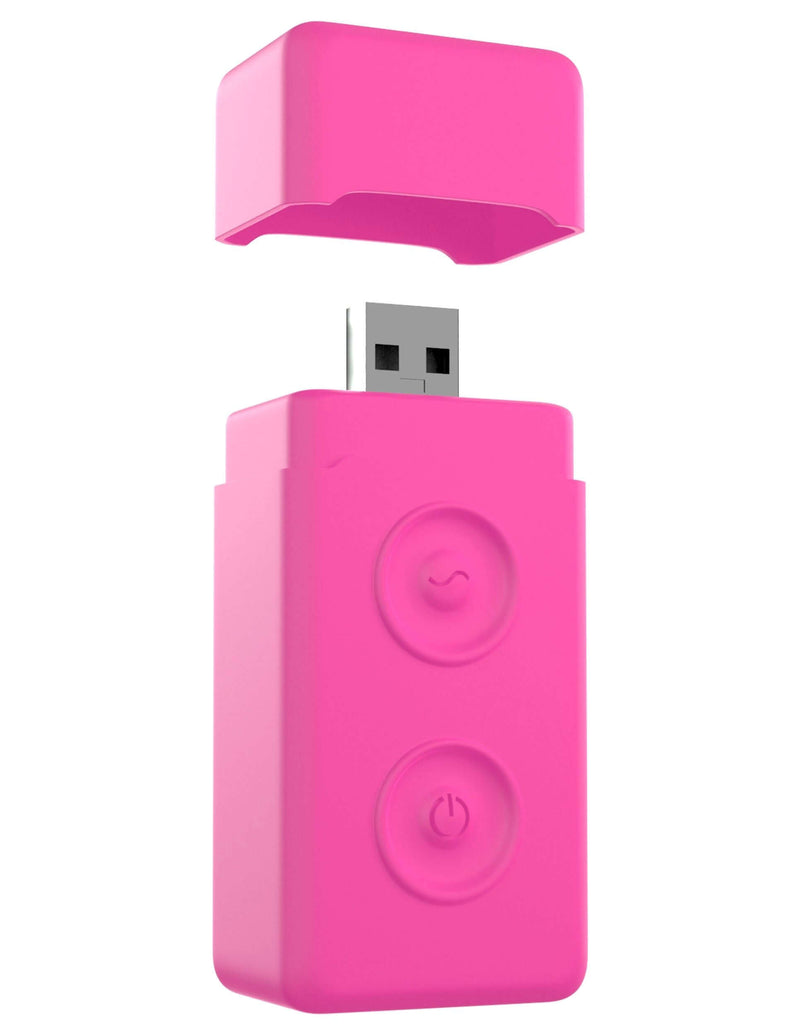 Pink Neon Luv Touch remote control for bullet vibrator from Pipedream Products with USB charging capability