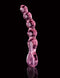 Hand-crafted Pipedream Icicles No. 43 Glass Probe in elegant pink, non-vibrating massager for luxury sensuality and pleasure.