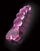 Pipedream Icicles No. 43 Glass Probe, hand-crafted, non-vibrating pink massager with elegant design, luxury glass wand for sensual pleasure.