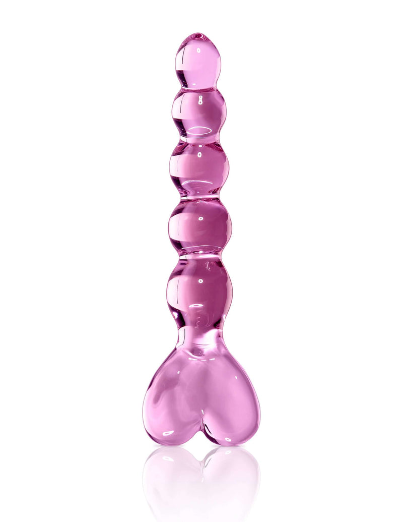 Hand-crafted Pipedream Icicles No. 43 Glass Probe in pink - Elegant non-vibrating massager for luxurious pleasure and sensuality