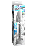 Max Boost Pro Flow White Clear Rechargeable Power Pump by Pipedream Products in original packaging
