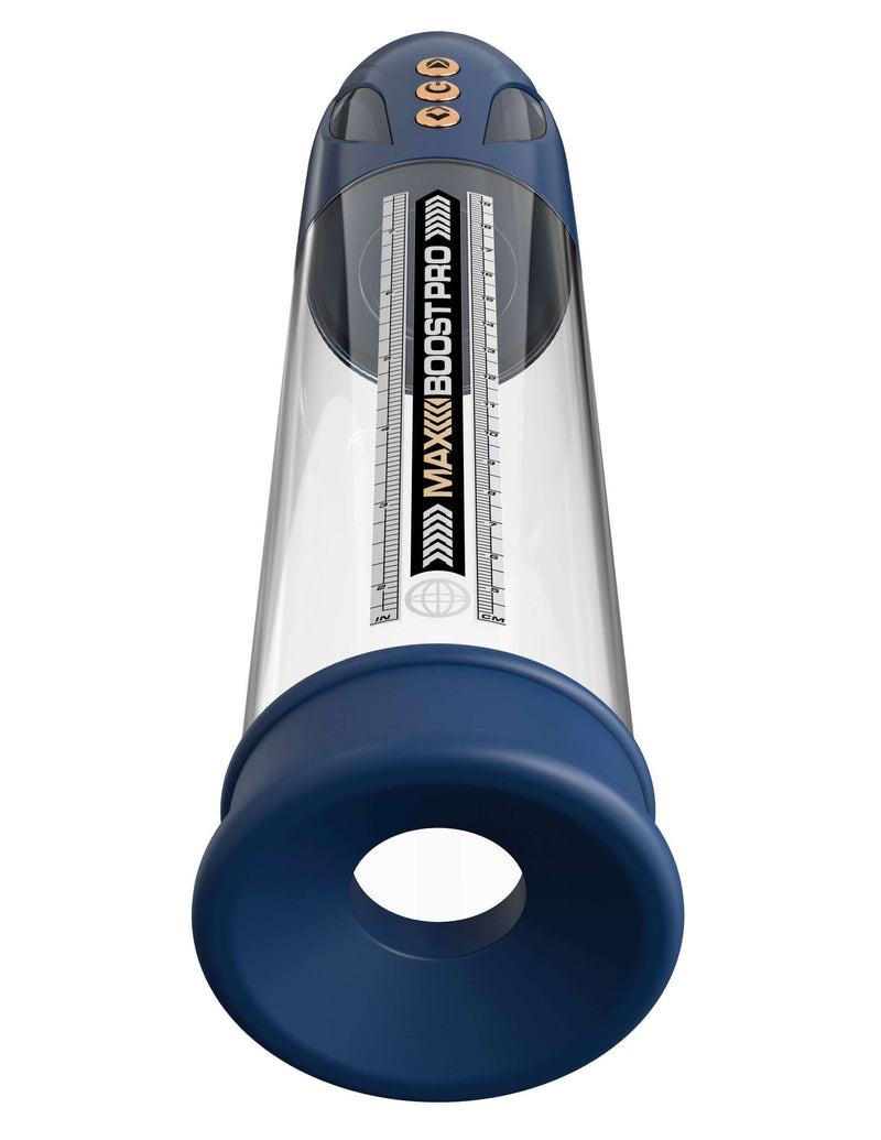 Max Boost Pro Flow Blue Clear Rechargeable Power Pump with Waterproof IPX6 Rating for Enhanced Performance and Versatility