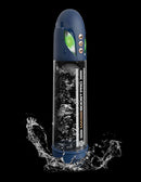 Max Boost Pro Flow Blue Clear Rechargeable Power Pump in waterproof design on black background