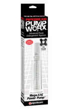 Pump Worx Mega-VAC Power Pump White packaging - Advanced Penis Enlargement System