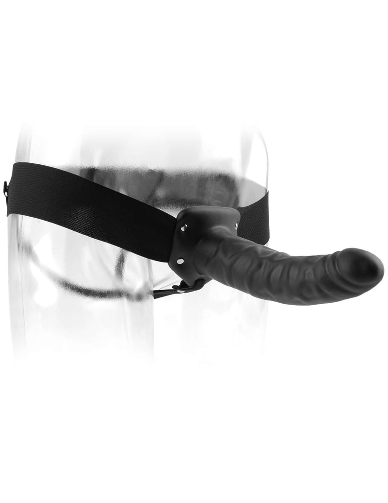 Fetish Fantasy Series 8 inches Hollow Strap On Black with adjustable waistband.