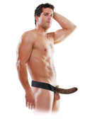 Man wearing Fetish Fantasy Series 8 inches Hollow Strap On in brown.