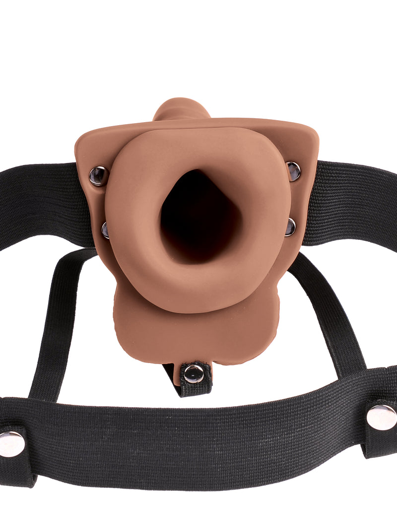 Pipedream Products Fetish Fantasy 6 inches Hollow Rechargeable Strap On with Remote Control Tan at $64.99