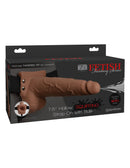 Fetish Fantasy 7.5 inches Hollow Squirting Strap-On with Balls - Tan: Elevate Your Play with Realistic Ejaculation!