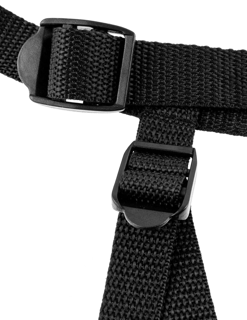 Durable black Nylon straps and secure buckle of Fetish Fantasy Series Beginner's Harness by Pipedream Products.