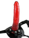 Fetish Fantasy Series Stay Put Harness with red strap-on dildo for enhanced intimate play