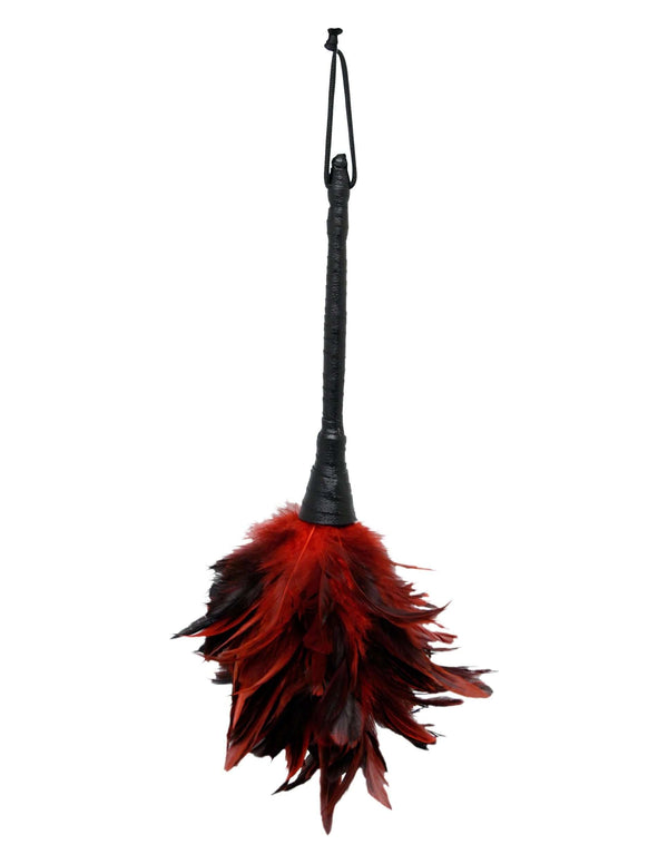 Fetish Fantasy Series Frisky Feather Duster in black and red for sensual cleaning and dusting.