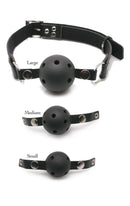 Fetish Fantasy Series Ball Gag Training System with adjustable leather straps and three gag sizes (large, medium, small)