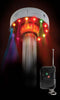 Fetish Fantasy Light Up Disco Dance Pole with colorful lights and remote control in a dark background.