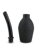 Fetish Fantasy Series Curved Douche Enema Black - Silicone cleansing bulb and curved applicator for pleasurable and easy use.