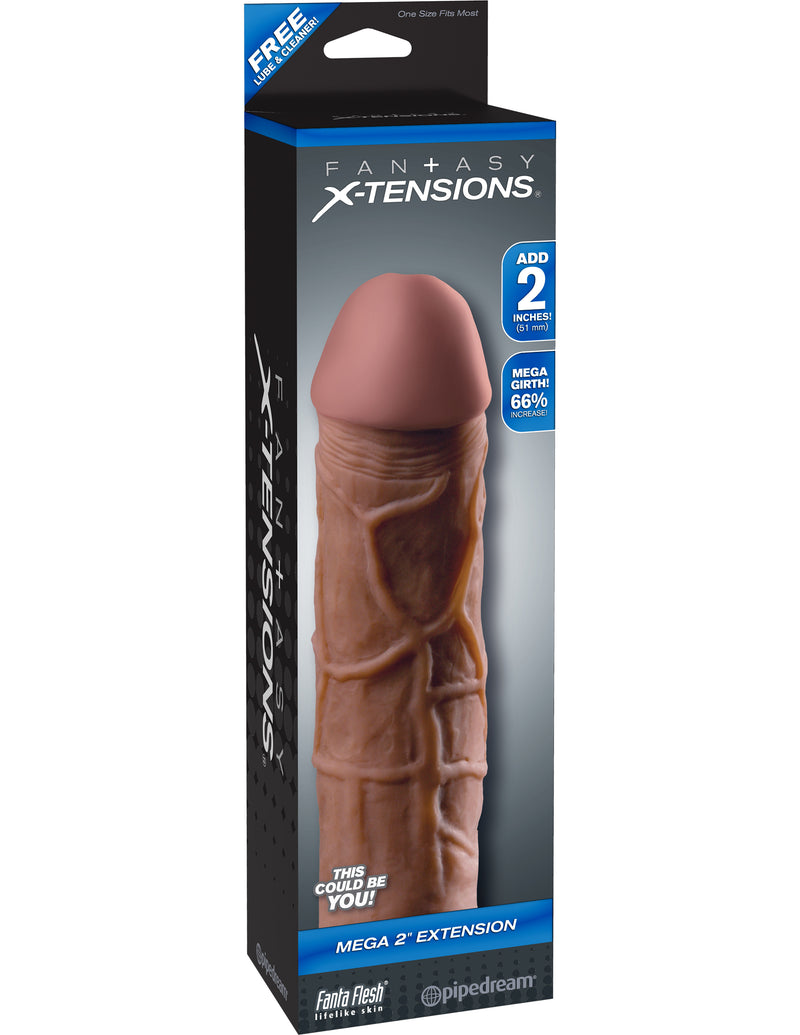 Fantasy X-Tensions Mega 2-Inch Extension in Brown | Elevate Your Pleasure and Confidence Instantly