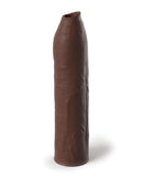 Fantasy X-Tensions Elite Uncut 7 Inch Sleeve in Brown, realistic silicone performance enhancement.