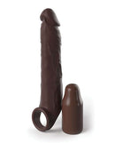 Fantasy X-Tensions Elite 7-Inch Extension with Strap in brown color by Pipedream Products for enhanced intimate pleasure.