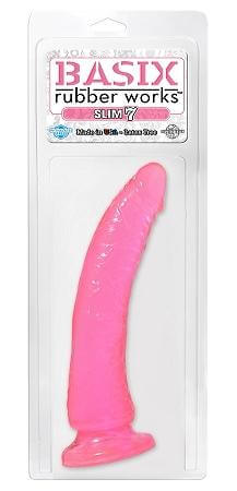 Basix Rubber Works Slim 7" Pink Dong