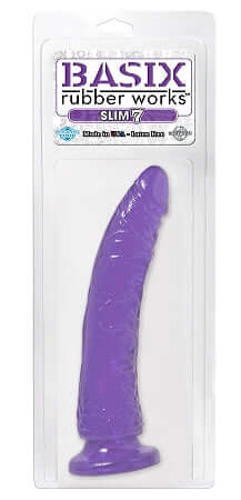 Basix Rubber Works Slim 7" Purple Dong