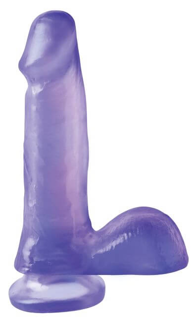 Basix Rubber Works 6-Inch Dong with purple suction cup by Pipedream Products.