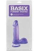 Basix Rubber Works 6-Inch Dong with Suction Cup in vibrant purple packaging by Pipedream Products