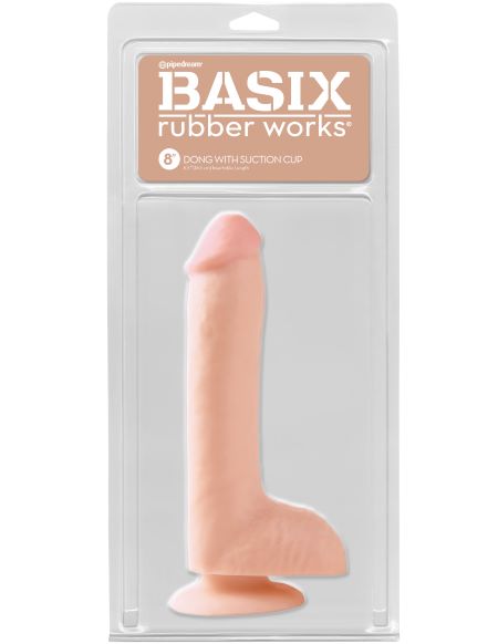 BASIX RUBBER WORKS 8IN DONG W/SUCTION CUP FLESH-1