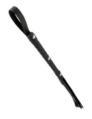 Black Fetish Fantasy Limited Edition Deluxe Cat O Nine whip with sturdy handle and black tresses for dominant or submissive role play.