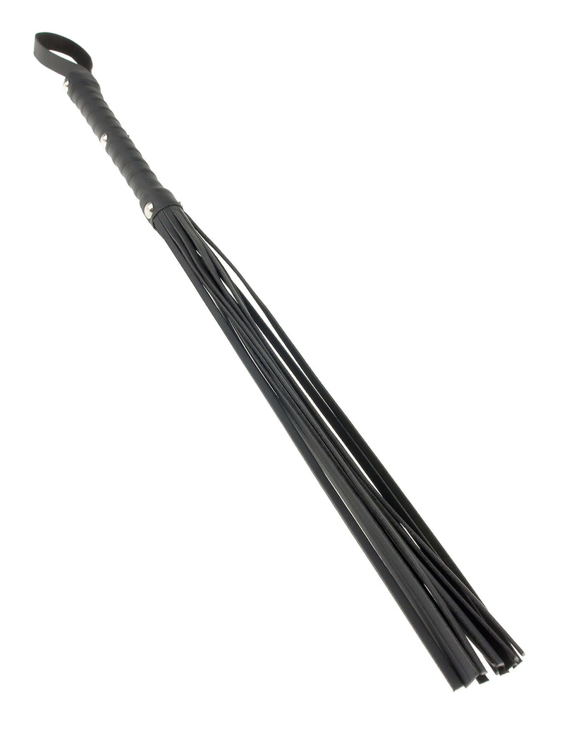 Fetish Fantasy Limited Edition Deluxe Cat O Nine Black Whip with solid handle and no slip grip for dominant or submissive play