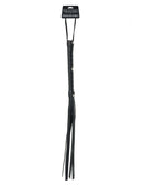 Fetish Fantasy Limited Edition Deluxe Cat O Nine Black Whip with solid handle and no-slip grip for dominance and submission play.