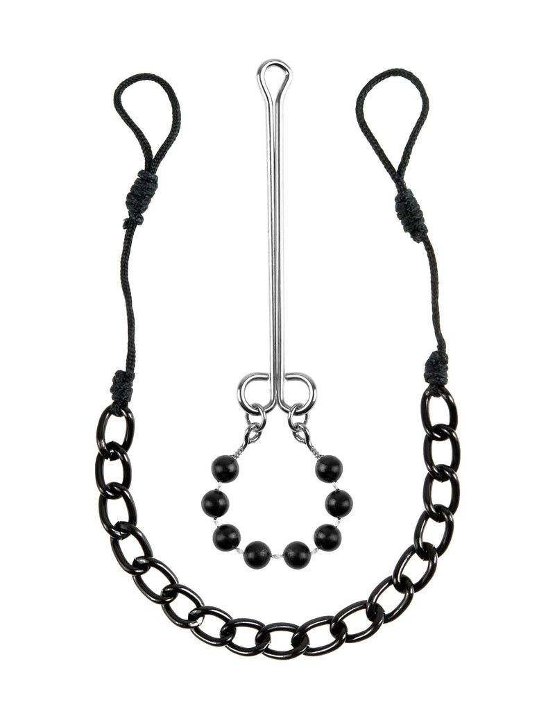 Fetish Fantasy Limited Edition Nipple & Clit Jewelry with adjustable nylon braid and lightweight chain for beginner-friendly pleasure.