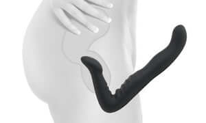 Hands-free Fetish Fantasy Elite 8-Inch Strapless Strap-On in black, made from medical-grade silicone for safe and intense stimulation.
