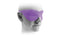 Person wearing a purple blindfold for sensory play.