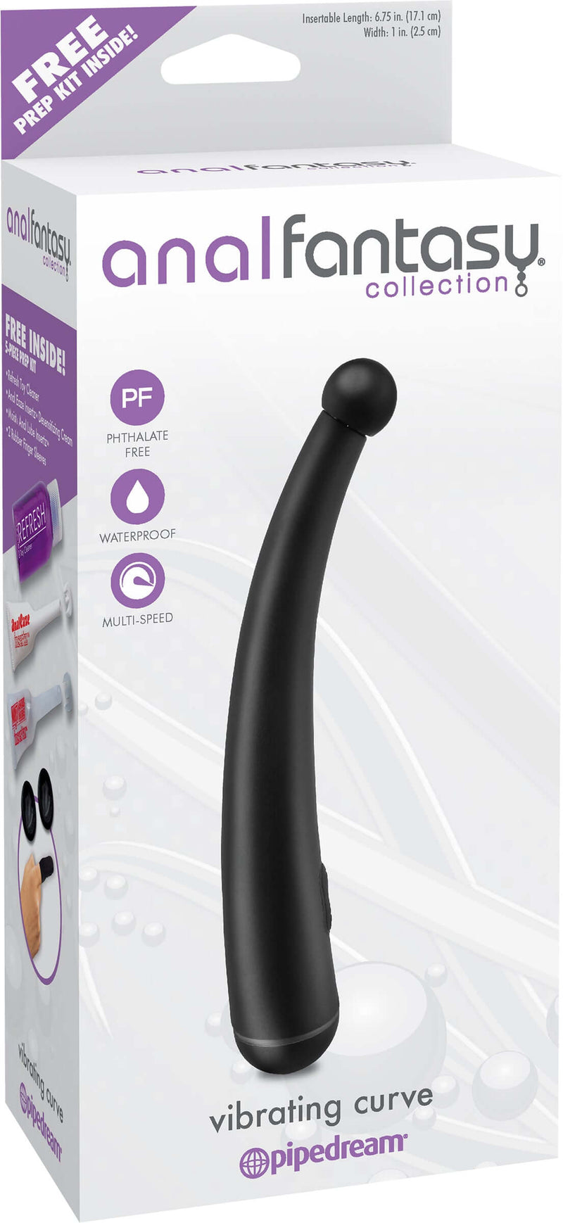 Pipedream Products Pipedream Anal Fantasy Vibrating Curve P-Spot Stimulator Black at $22.99