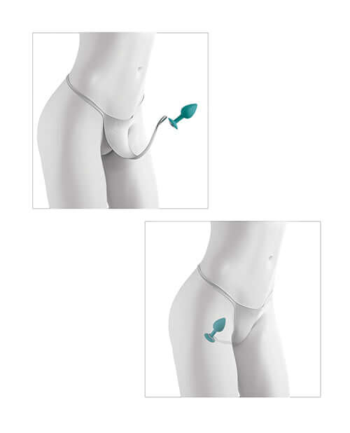 Hookup Panties Secret Gem XL-XXL with discreet pleasure feature modeled on mannequin from Pipedream Products.