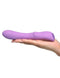 Purple Fantasy For Her Flexible Please Her Vibrator from Pipedream Products, shown on a hand for size reference.
