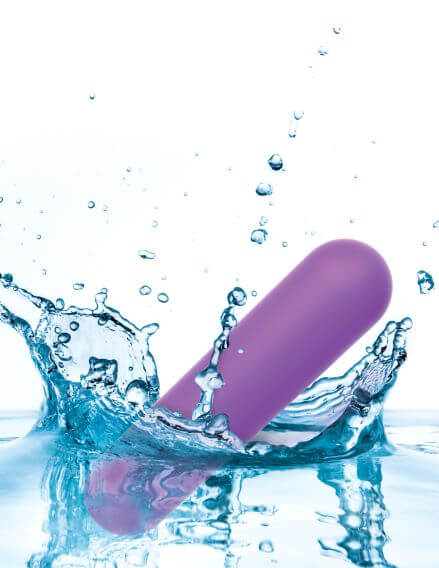 Purple Fantasy For Her Rechargeable Bullet Vibrator splashing in water.