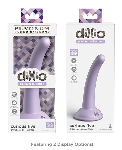 Dillio Platinum Cured Silicone 5 inches Curious Purple Silicone Dildo
